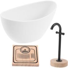 Bañera en miniatura realista, escena decorativa para baño, adornos para casa de muñecas a escala 1:12