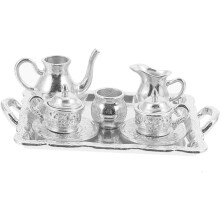 Juego de 8 mini teteras para té y vino, ligeras y exquisitas, para decoración de modelos de casas de muñecas.