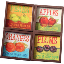 4 piezas de simulación de frutas en miniatura, pintura al óleo, modelo de decoración