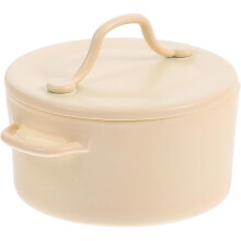 Mini maceta realista para decoración de casa de muñecas, escala 1:12, maceta de cocina en miniatura, color crema