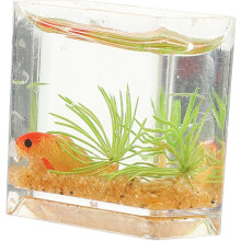 Mini pecera, mini decoración para el hogar, mini adorno de resina para pecera, pecera en miniatura para peces dorados