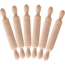 6 mini rodillos de madera para amasar, para decorar el hogar, para pasta
