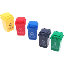 5 mini botes de basura en miniatura, diseño único para casa de muñecas Sense y decoración artesanal.
