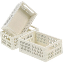 Decoración de casa de muñecas en miniatura DIY: cestas de frutas pequeñas 3 en 1 para guardar en cajas de madera