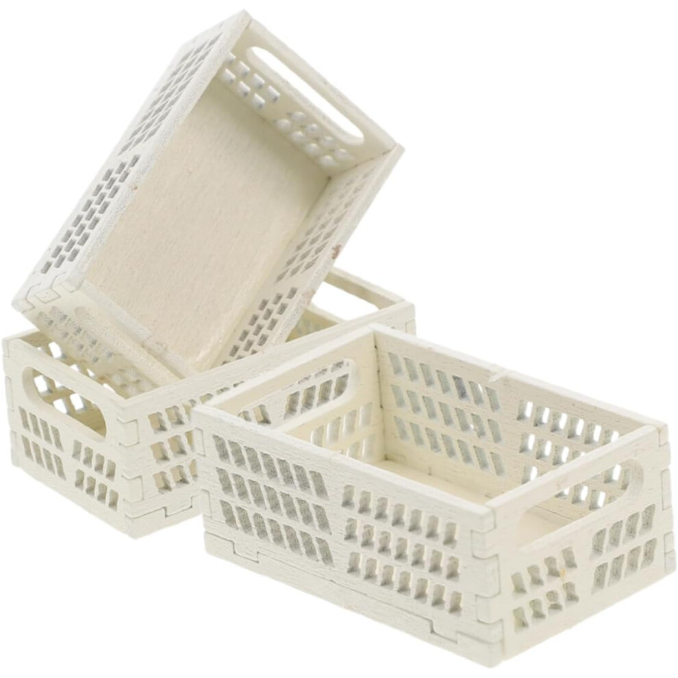 DecoracióN De Casa De MuñEcas En Miniatura Diy: Cestas De Frutas PequeñAs 3 En 1 Para Guardar En Cajas De Madera-image