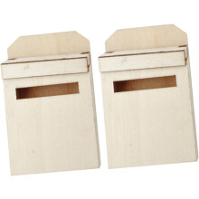 Juego de 2 minibuzones de madera en miniatura para salas de juegos de niños y niñas, escala 1:12, decoración del hogar.