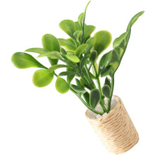 Bonsái en miniatura para casa de muñecas, planta artificial realista en maceta, decoración de jardín.