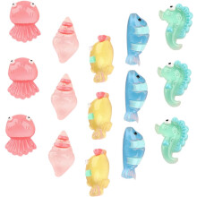 20 piezas de caballitos de mar luminosos, modelos de decoración, animales del océano luminosos, adornos, mini animales marinos
