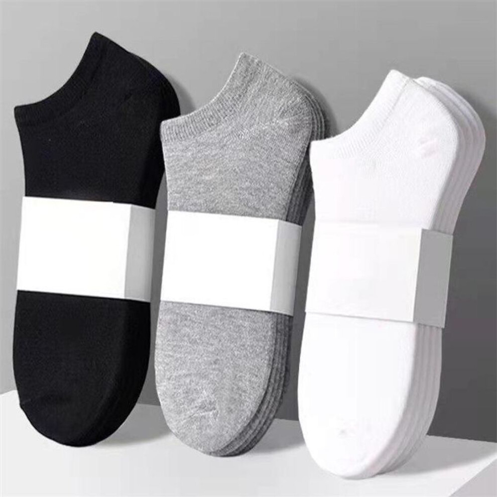 (as the picture, 5Pair) 5pairs Low Cut Men Ankle Socks Solid Color Black White Gray Invisible Breathable Cotton Sports Socks Male Short Socks Women Men