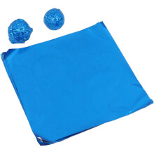 100 unidades de papel de aluminio azul para envolver alimentos, envoltorios de dulces para bodas, barbacoas, uso doméstico y en la cocina.