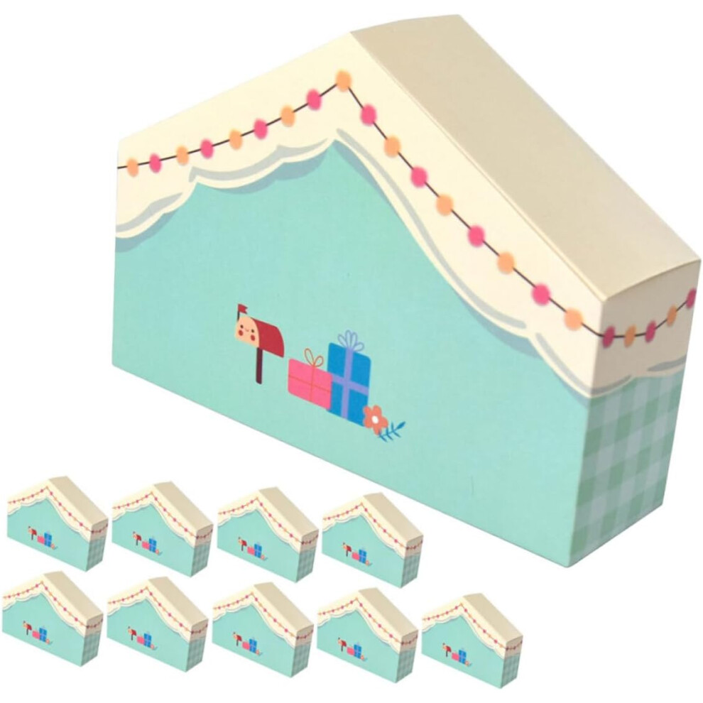 10 Cajas De Regalo Para Fiestas Con Forma De Casa, DecoracióN Para Fiestas, Contenedores De Dulces De Papel.-image