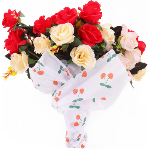 Malla para envolver flores delicada y cortable, resistente al desgaste, embalaje de ramo de flores artesanal, malla de encaje, uso festivo Compra barata en