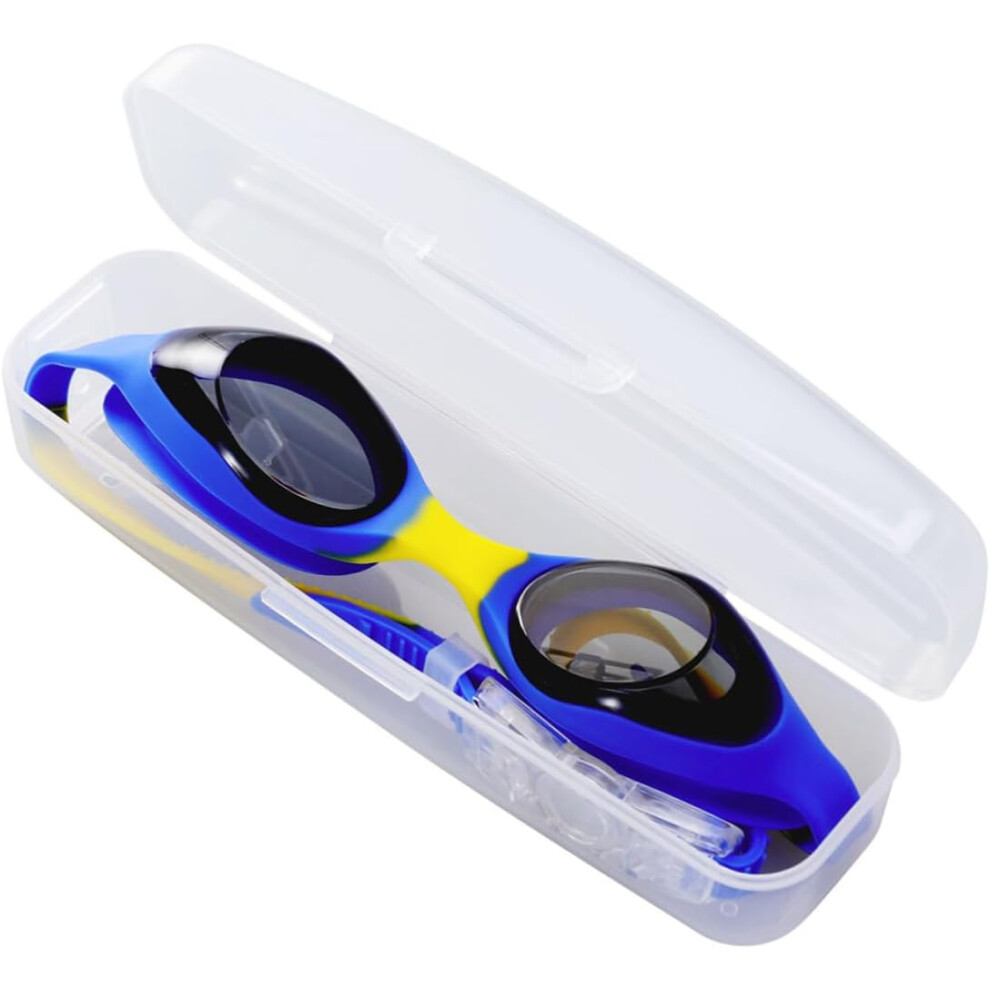 Gafas De NatacióN Para NiñOs Con Correas De Silicona, Resistentes Al Agua Y De Color Azul Y Amarillo.-image