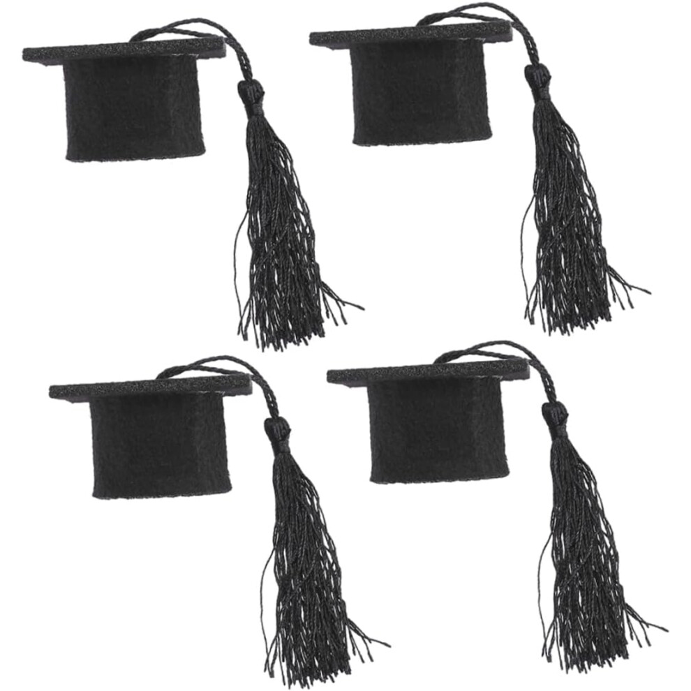 4 Minigorros De Doctorado Con Borlas Para GraduacióN, Accesorios Divertidos Para Fotos, DecoracióN Creativa Para GraduacióN.-image