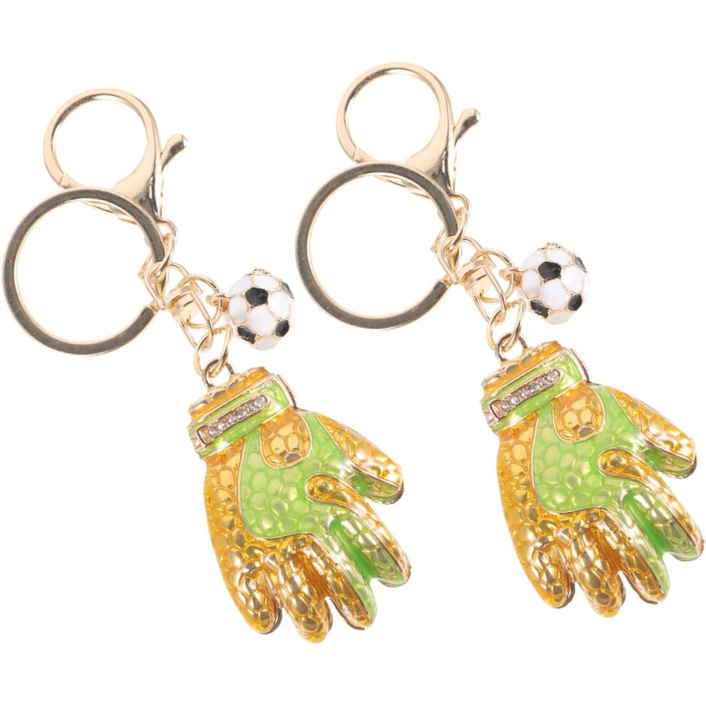 2 Llaveros Decorativos Con Guantes De Portero De FúTbol Para Hombre Y Mujer.-image