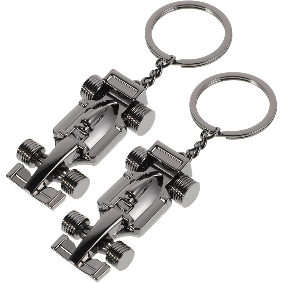 2 Llaveros De Coche Para Hombre, Estilo Vintage, De AleacióN De Zinc, Color Negro.-image
