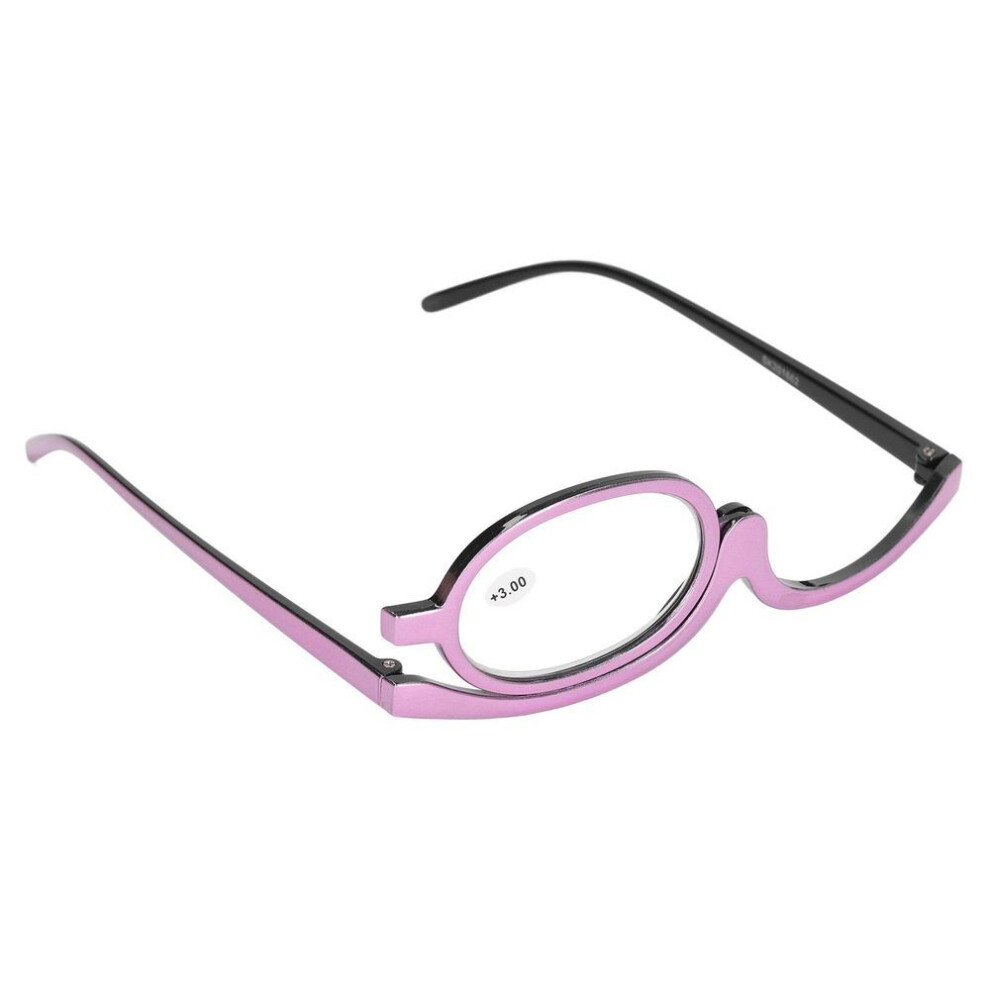 (3) Makeup Glasses Interchangeable Scratch Resistant Lens Lightweight Women Cosmetic Readers with Case