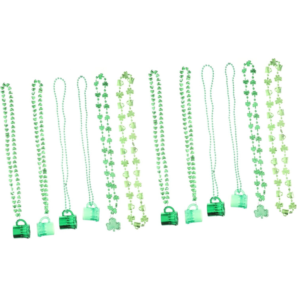 Juego De Collares Del DíA De San Patricio Con 6 Estilos De Colgantes úNicos Para Fiestas De NiñOs Y NiñAs Y Presentaciones.-image