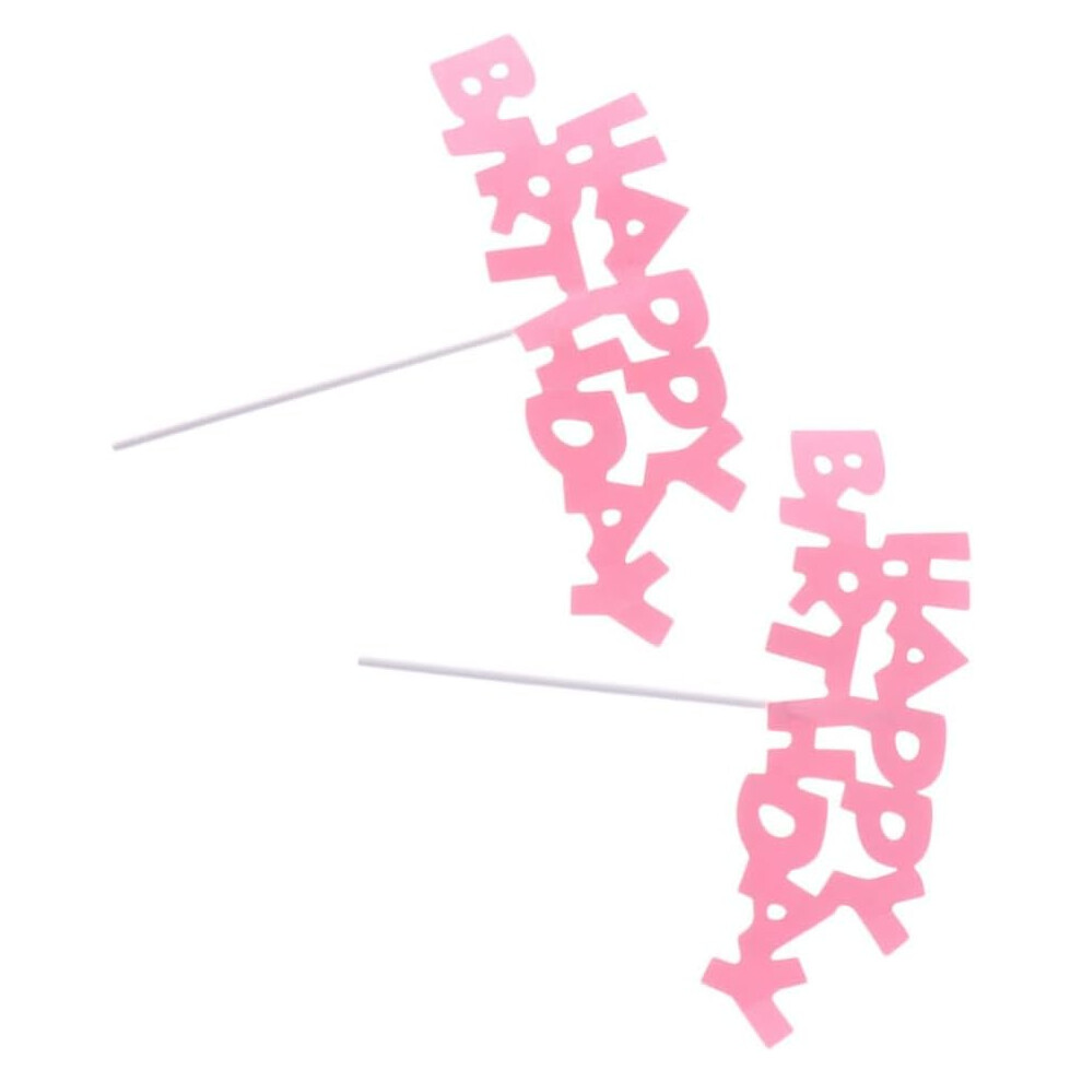 10 Adornos Para Tartas De CumpleañOs De NiñA, Color Rosa, Palillos Para Cupcakes, Suministros De Fiesta Para NiñAs-image