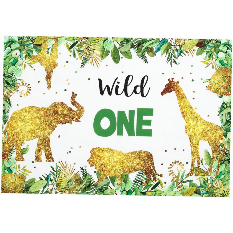 Fondo De Vinilo De Jungla Con Animales Salvajes, 120 X 80 Cm, Pancarta De CumpleañOs De Heno, Fondo FotográFico-image