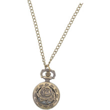 Reloj de bolsillo vintage de cuarzo con cadena de bronce para uso diario, accesorio elegante para fiestas y eventos.
