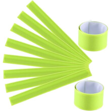 Brazaletes reflectantes de seguridad, 4 unidades, de PVC, para correr de noche, color verde fluorescente.