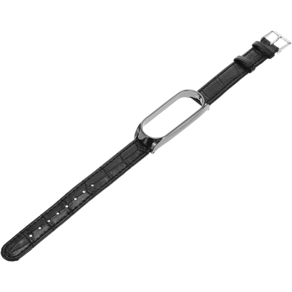 Correa De Reloj De Cuero Con PatróN De 1 Pieza, Repuesto Para Correa De Reloj Creativa, Elegante Accesorio De Pulsera De Cuero Con Hebilla.-image