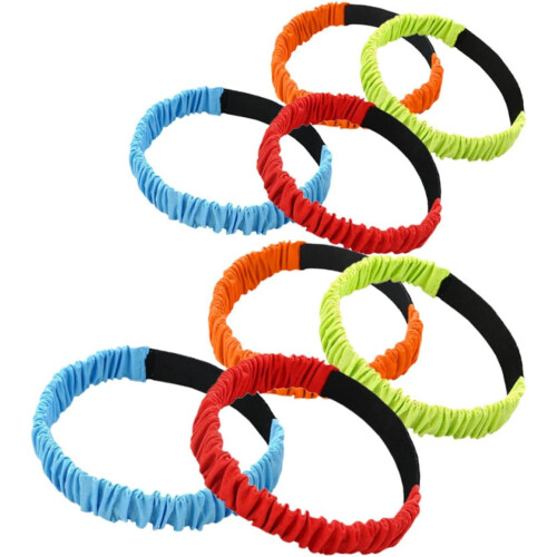 Pack De 5 Bandas Elásticas Para Carrera De Tres Patas – Rojas Y Duraderas Con Gancho De Acero, Adecuadas Para Niños Y Adultos, Ideales Para Fiestas, Juegos Al Aire Libre Y Eventos Deportivos