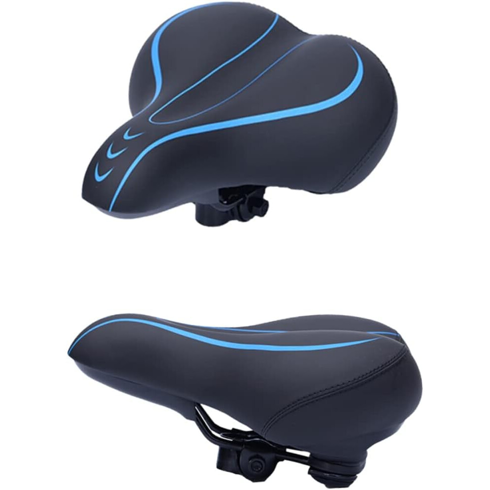 Asiento De Bicicleta ErgonóMico Con AmortiguacióN Y Almohadilla CóModa Para Bicicletas De Carretera Y MontañA, Color Negro-image
