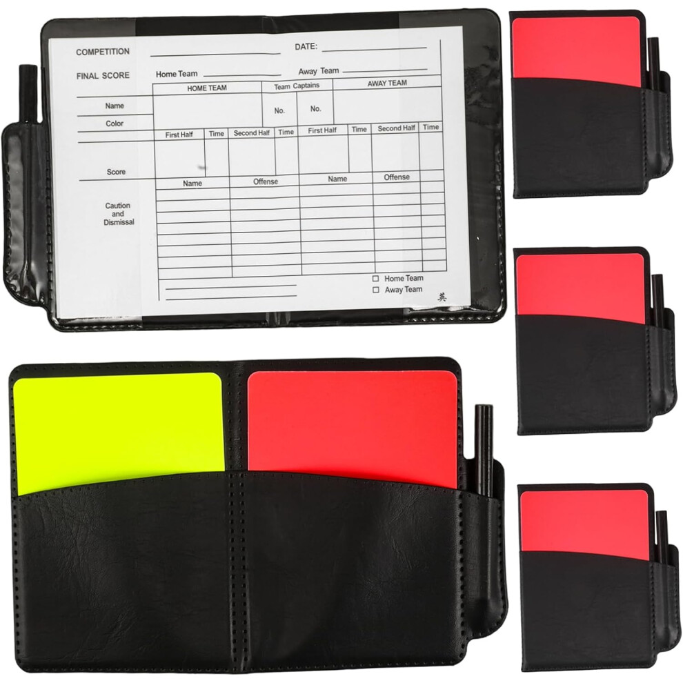 Equipo De áRbitro De FúTbol Con BolíGrafo Y Libro De PuntuacióN De Tarjetas Rojas Y Amarillas Para Partidos-image