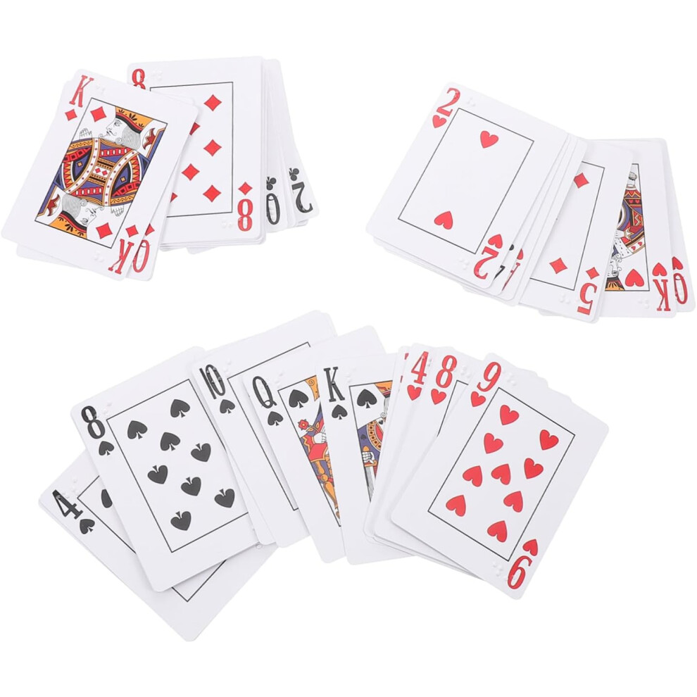 Baraja De Cartas En Braille Con Letra Grande Para Personas Mayores Ciegas. Herramienta De Aprendizaje De Braille.-image