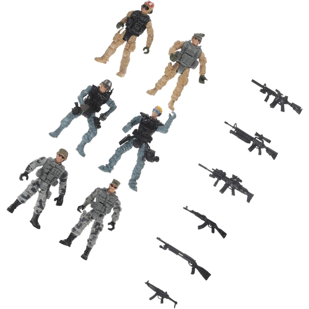 Conjunto De Modelos De Soldados: Figuras Antiterroristas En Miniatura Para DecoracióN De Escritorio-image