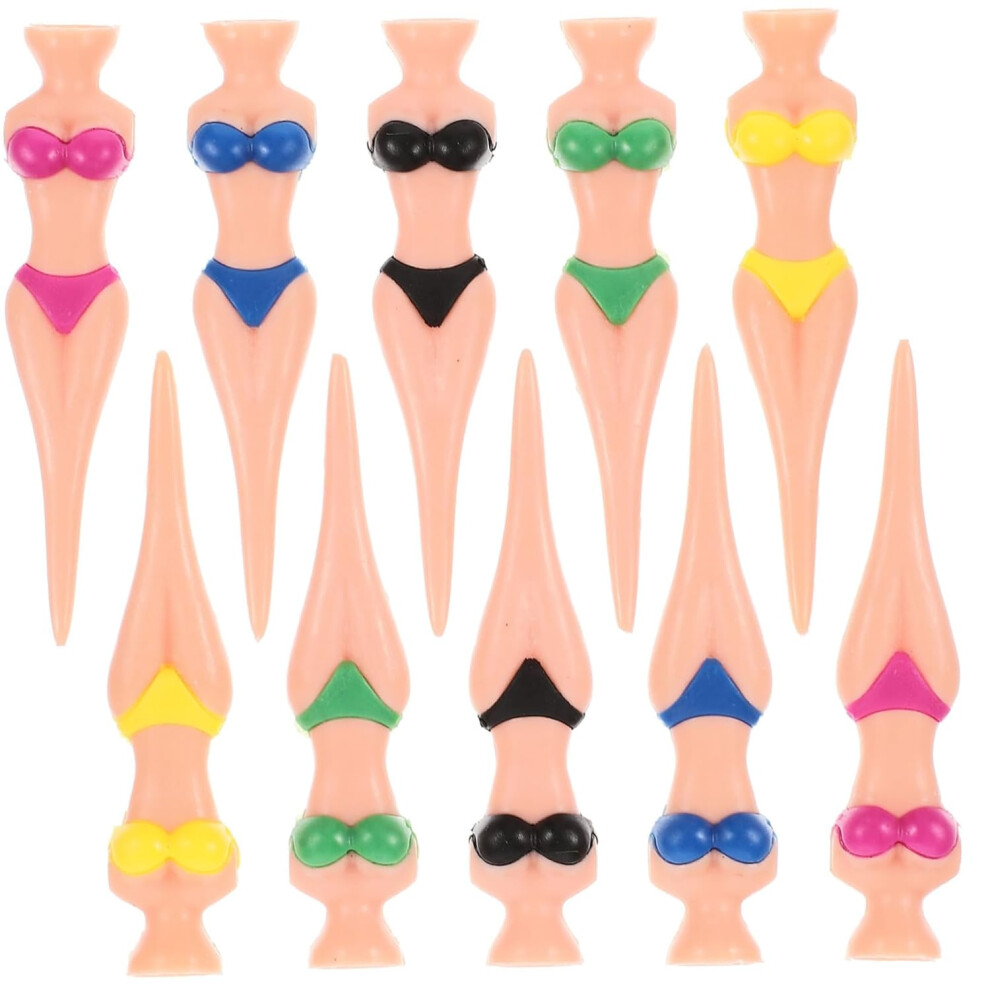 Juego De 10 Tees De Golf Divertidos Para Chicas, DiseñO De Bikini, Suministros Para Entrenamiento De Golf.-image