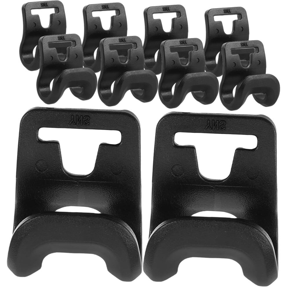 10 Ganchos De PláStico Para Tienda De CampañA, Bielas De PláStico Negras Para Remolque De Camping-image