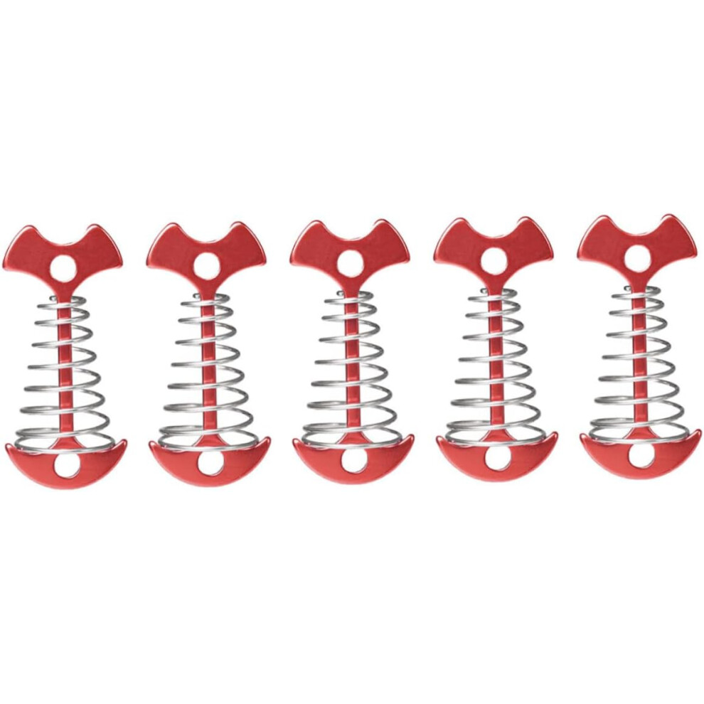 5 Piquetas Resistentes Para Tienda De CampañA, Con Resorte De Acero Inoxidable Para Acampar Al Aire Libre.-image