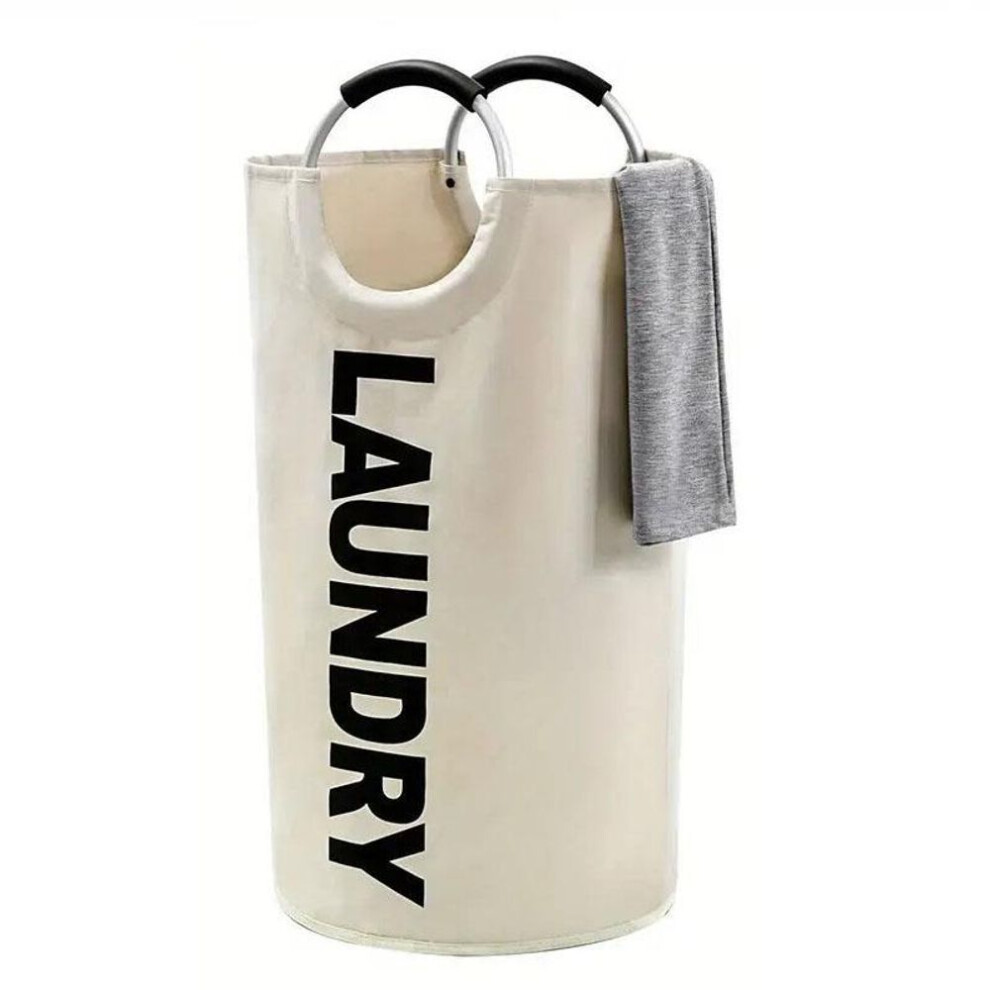 (beige) Waterproof Laundry Hamper with Padded Handles Fabric Clothes Basket Laundry Basket Clothes Hamper Laundry Baskets