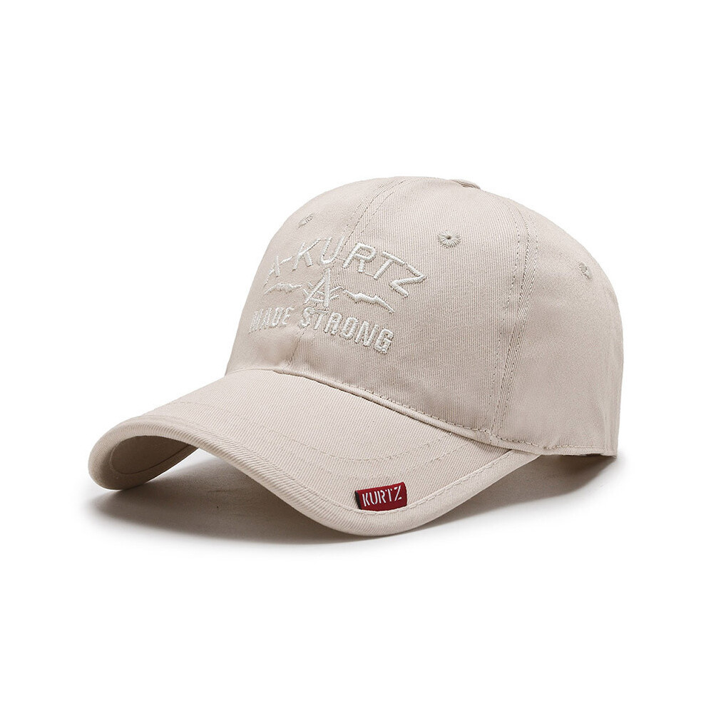 (Beige) Akurtz Letter Embroidery Baseball Cap Outdoor Sun Protection Hat Breathable