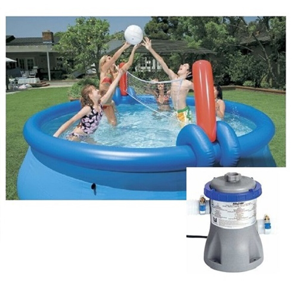 Bestway 12ft Fast Set Pool Set (Pool & 330 Pump) With Volleyball Net