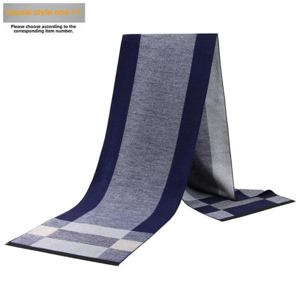 (as the picture, 11) Men's Autumn/winter Plaid Imitation Cashmere Warm Scarf