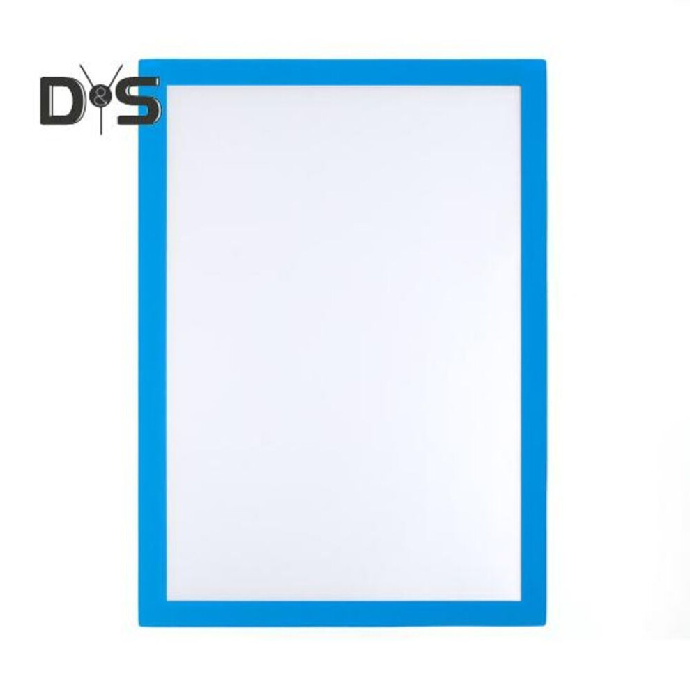 (sky blue, A4) Magnetic Picture Frame Wall Mount Self-adhesive Photo Frame A3/ A4 Size Document Holder Display Frame For Wall Door Window Refrigerator