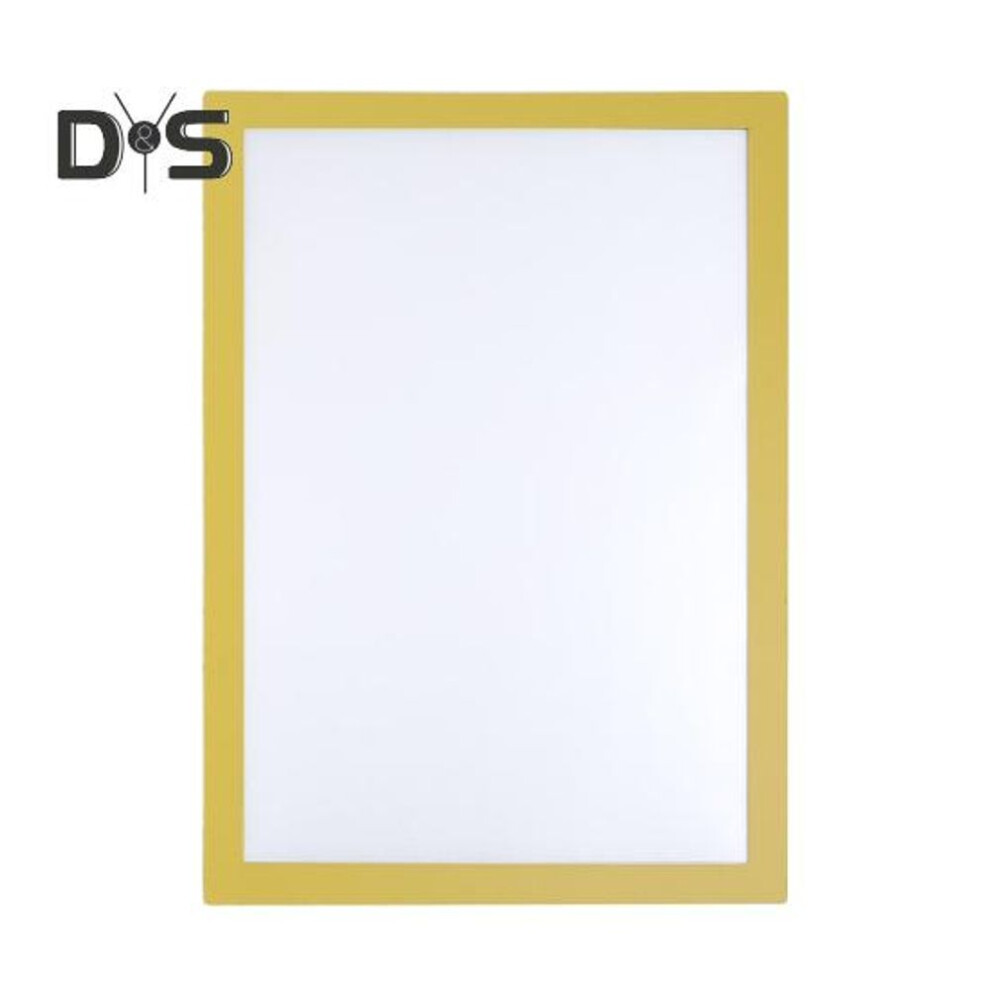 (yellow, A3) Magnetic Picture Frame Wall Mount Self-adhesive Photo Frame A3/ A4 Size Document Holder Display Frame For Wall Door Window Refrigerator