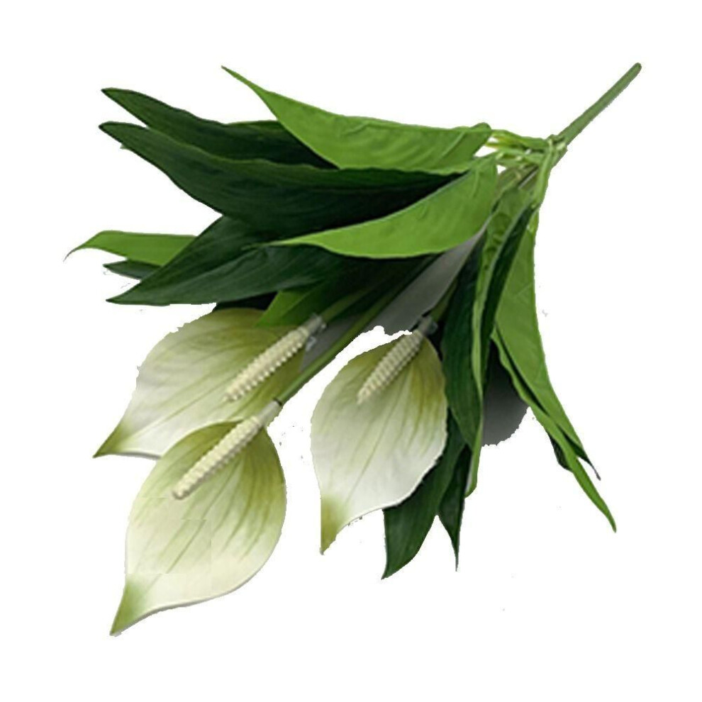 (white) Real Touch Tropical Artificial Anthurium Plants Flexible Real Touch Palm Tree  Wedding