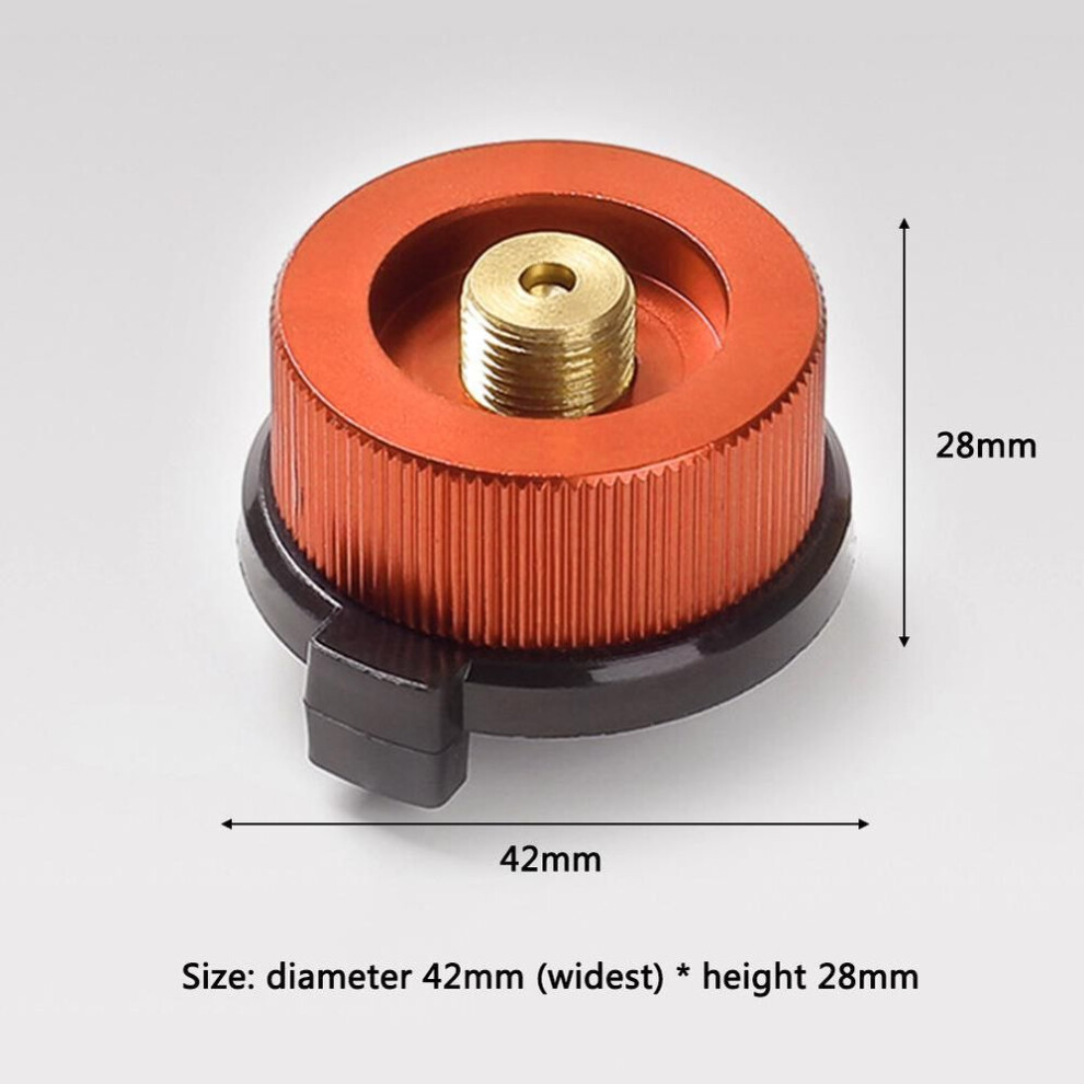 (orange) Outdoor Camping Hiking Stove Adapter Split Type Furnace Converter Auto-off Gas Cartridge Tank Connector Travel Equipment Tools