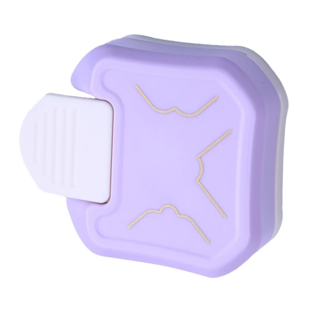 (purple) 3 In 1 Paper Corner Cutter Multiple Angles Manual Pattern Corner Punch Diy Hole Puncher Purple