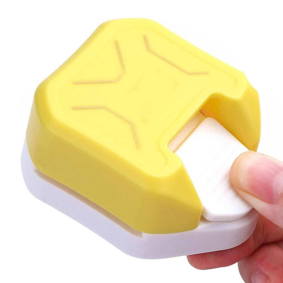 (yellow) 3 In 1 Paper Corner Cutter Multiple Angles Manual Pattern Corner Punch Diy Hole Puncher Purple
