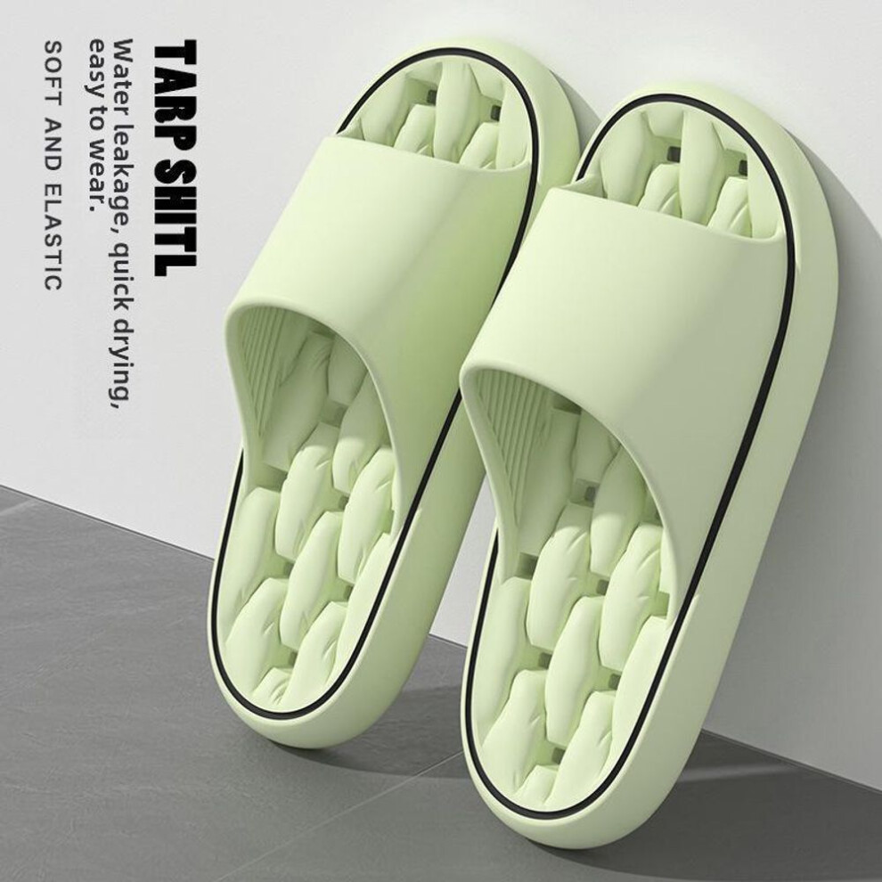 (light green, 44-45) Women's and Men's Non-Slip Bathroom Slippers - Odor-Free EVA Indoor Flip Flops