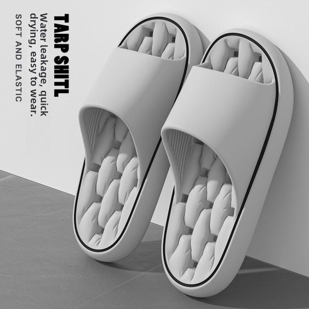 (grey, 44-45) Women's and Men's Non-Slip Bathroom Slippers - Odor-Free EVA Indoor Flip Flops