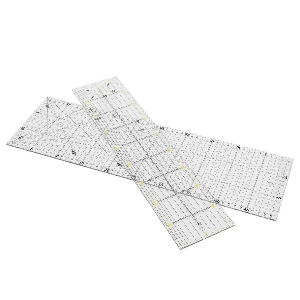 2pcs Quilting Ruler Multifunction Sewing Drawing Drafting Crafts Scale Measuring Tool