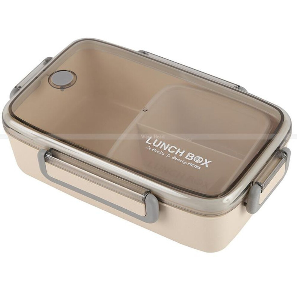 (brown, 23cmx15cmx7cm) Brown/green/pink Lunch Box  Bamboo  Fiber Material  Portable  Bento  Box Microwaveble Food Storage Container For Office Children