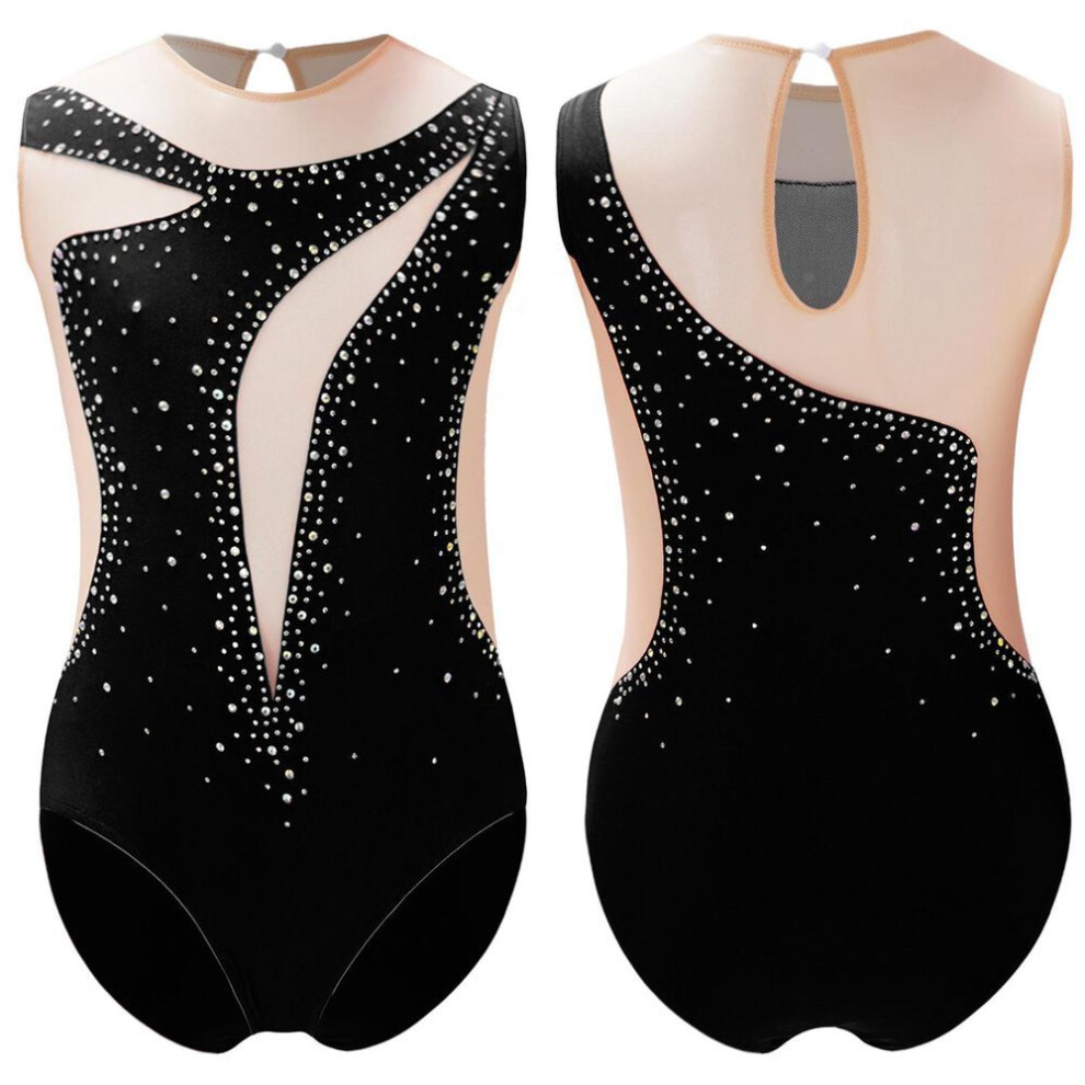 (black, 7-8 Years) Girls Gymnastics Jazz Leotard Ballet Tank Unitard Workout Yoga Activewear Athletics Bodysuit Figure Skating Performance Clothes